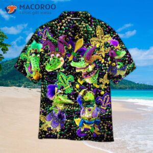 Mardi Gras Alligator Hawaiian Shirt
