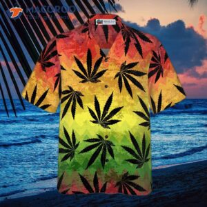 marijuana leaf rasta hawaiian shirt 2