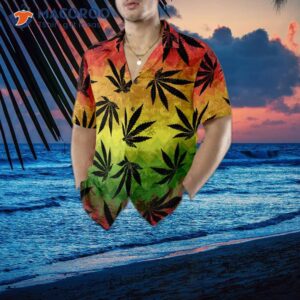 marijuana leaf rasta hawaiian shirt 3