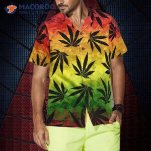 marijuana leaf rasta hawaiian shirt 4