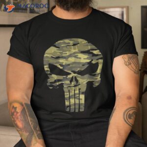 marvel the punisher camo skull symbol shirt tshirt