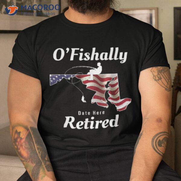 Maryland Fishing Retiret Usa Flag Patriotic Shirt