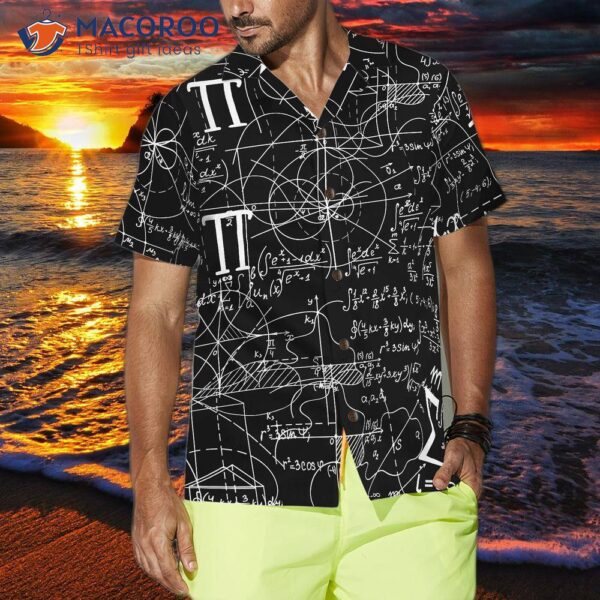 Math-inspired Seamless Pattern Pumpkin Pi Hawaiian Shirt