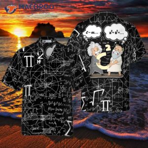 math lover pythagoras and einstein hawaiian shirt 0