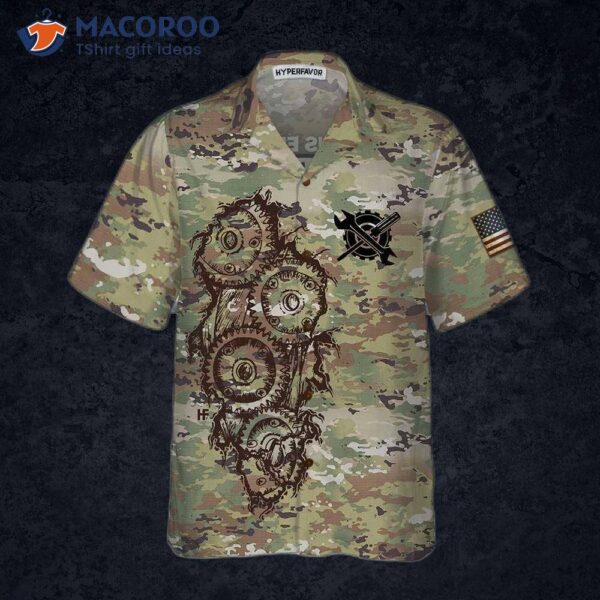 Mechanic Camouflage Hawaiian Shirt: Cool Camo Shirt For – Best Gift