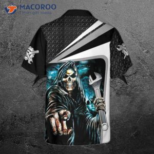 Mechanic Grim Reaper Hawaiian Shirt, Cool Skull Shirt For , Best Gift