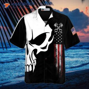 mechanic s proud skull hawaiian shirt 1