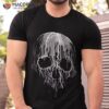 Melting Skull Black White Art Graphic Halloween Tshirt