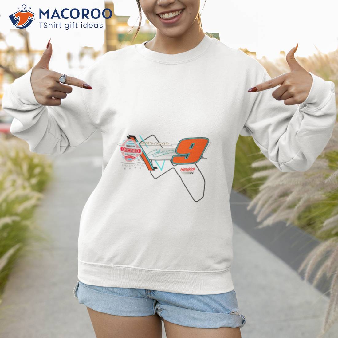 Men’s Chase Elliott Hendrick Motorsports Team Collection White 2023 Grant Park 200 Shirt Men’s Chase Elliott Hendrick Motorsports Team Collection White 2023 Grant Park 200 Shirt