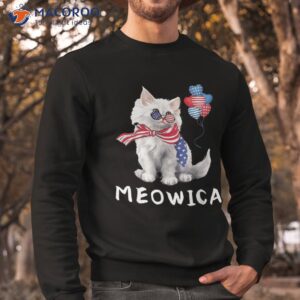 meowica 4th of july cat american flag funny shirt sweatshirt