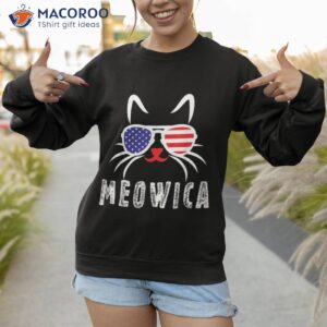 meowica cat 4th july sunglasses merica american flag shirt sweatshirt