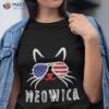 Meowica Cat 4th July Sunglasses Merica American Flag Shirt