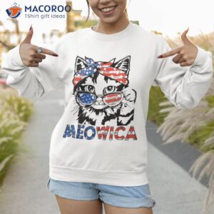 meowica cat sunglasses american flag 4th of july merica usa shirt sweatshirt 1
