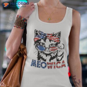 meowica cat sunglasses american flag 4th of july merica usa shirt tank top 4