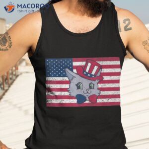 meowica cute kawaii cat 4th of july flag retro vintage shirt tank top 3