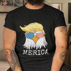 Merica Bald Eagle 4th Of July Trump American Flag Funny Gift Shirt