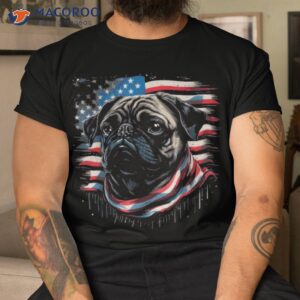 Merica Pug Dog American Flag 4th Of July Shirt