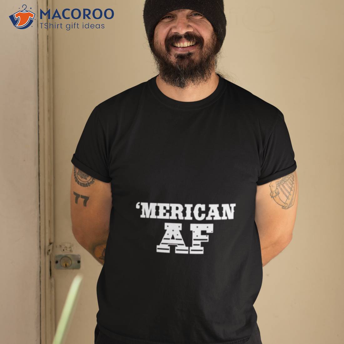 Merican Af Flag Lettering Shirt Merican Af Flag Lettering Shirt