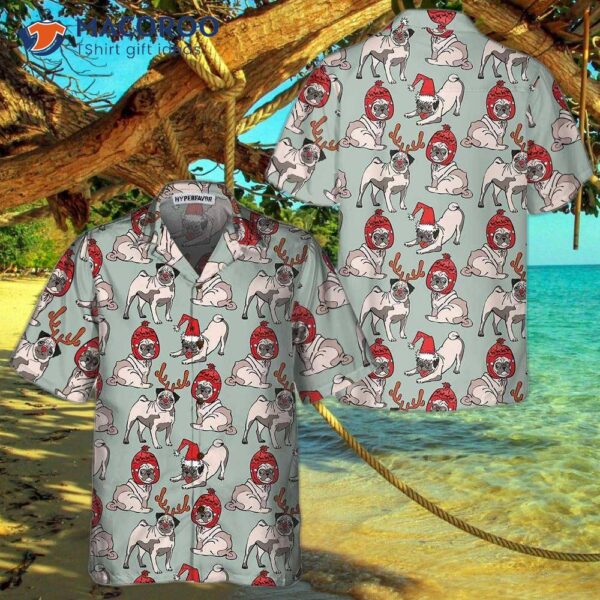 Merry Christmas Pug Dog Hawaiian Shirt, Funny Gift For Lovers