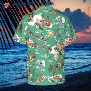merry christmas santa claus and a hawaiian shirt 2
