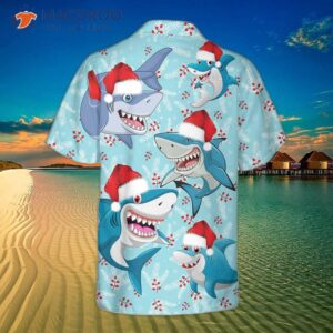 merry christmas shark santa hat hawaiian shirt funny shirt for day 2