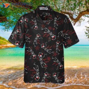 merry christmas skeleton hawaiian shirt dancing gift idea 2