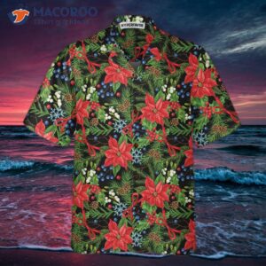 merry christmas winter floral hawaiian shirt 2