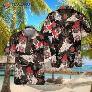 merry pug party hawaiian shirt funny christmas dog shirt for 4