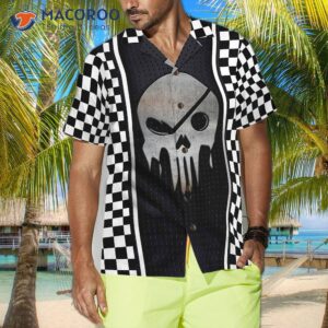 metal skull golf hawaiian shirt 0