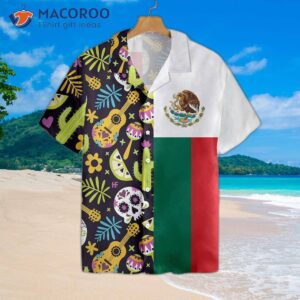 Mexican Skull Guitar Flag Hawaiian Shirt