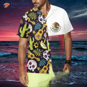 mexican skull guitar flag hawaiian shirt 13