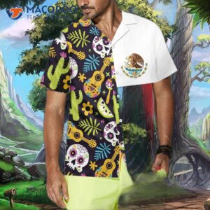 mexican skull guitar flag hawaiian shirt 14