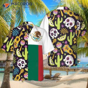 mexican skull guitar flag hawaiian shirt 2 1