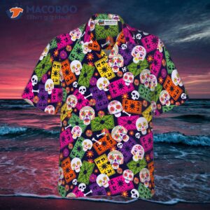 mexican skull patterned hawaiian shirt 3