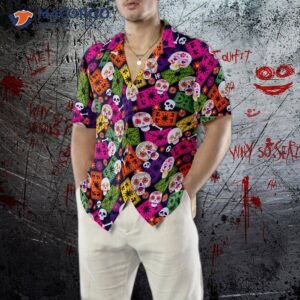 mexican skull patterned hawaiian shirt 4