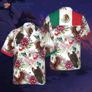 mexico proud dahlia golden eagle hawaiian shirt 0