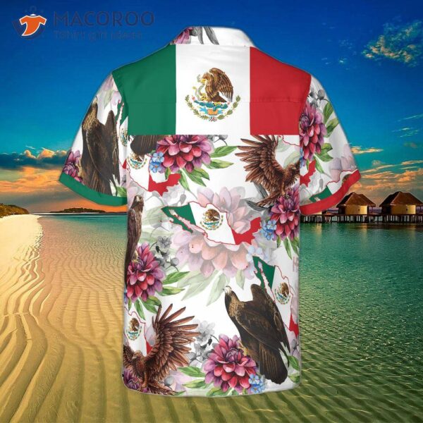 Mexico Proud Dahlia Golden Eagle Hawaiian Shirt