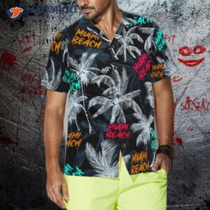 miami beach coconut tree hawaiian shirt seamless 1