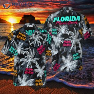 miami beach coconut tree hawaiian shirt seamless 2