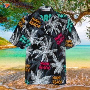 miami beach coconut tree hawaiian shirt seamless 3