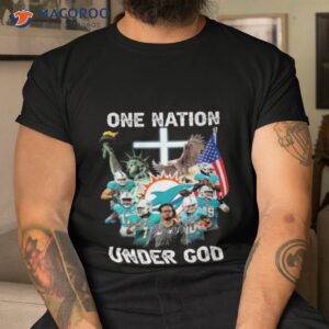 miami dolphins team football one nation under god signatures shirt tshirt