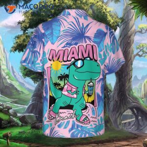 Miami South Beach Cool T-rex Dinosaur Hawaiian Shirt