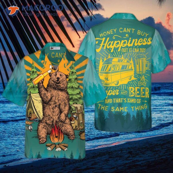 Money Can Buy A Hawaiian Shirt With Camper And Beer Design.