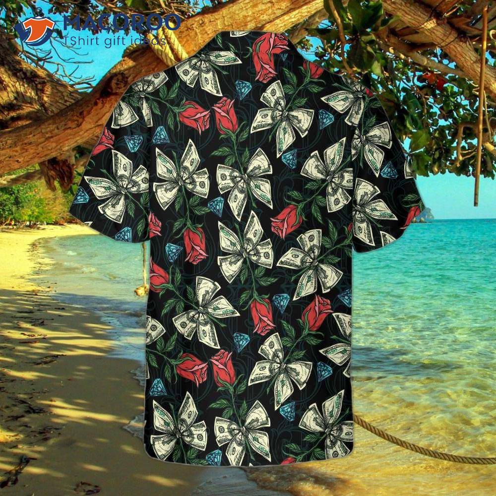Money-colored Vintage Seamless Pattern With Diamonds Dollar Hawaiian Shirt, Funny Money Shirt Gift For Money-colored Vintage Seamless Pattern With Diamonds Dollar Hawaiian Shirt, Funny Money Shirt Gift For