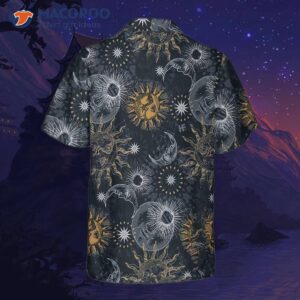 moon and sun hawaiian shirt space themed planet button up shirt for adults 1