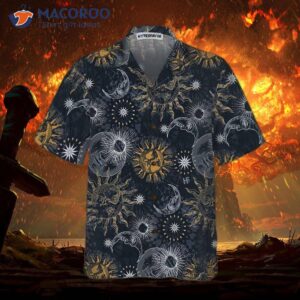 moon and sun hawaiian shirt space themed planet button up shirt for adults 2