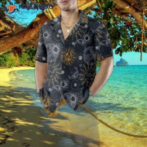 moon and sun hawaiian shirt space themed planet button up shirt for adults 4