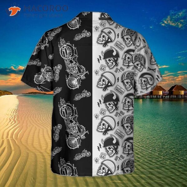 Motorcycles With Skulls And Helmets Hawaiian Shirt