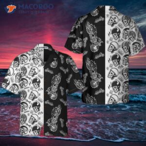 motorcycles with skulls and helmets hawaiian shirt 2