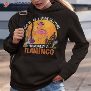 my human costume i m really a flamingo halloween witch lover shirt hoodie 3